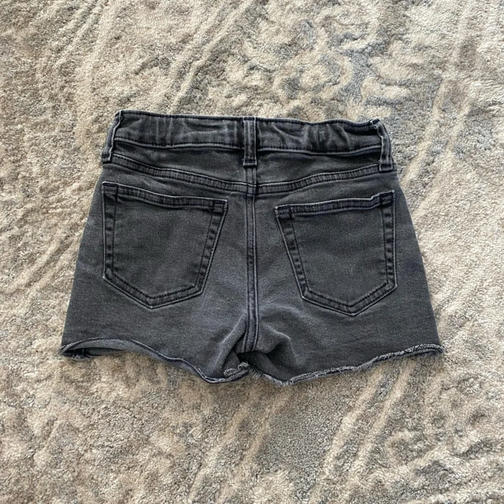 GAP Jean Shorts High Rise‎ size 10 exposed button fly cut off high waist gray